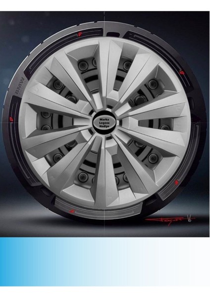 Dacia Doker 15 Inç Jant Kapağı Amblemli Gri (4-Adet) 128 MJDT-MB-3848