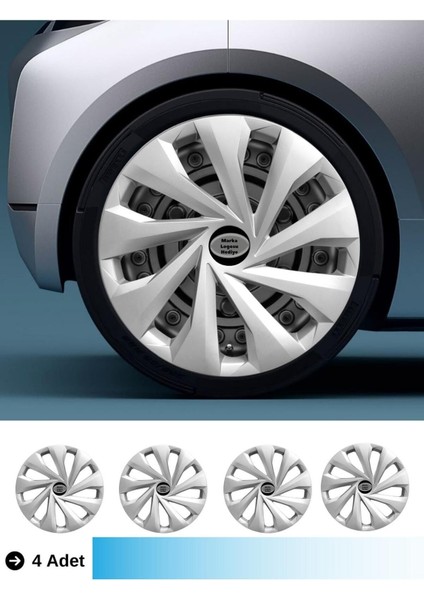 Ford Fusion 16 Inç Jant Kapağı Amblemli Gri (4-Adet) 150 MJDT-MB-9311