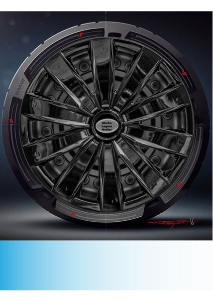 Renault Clio Iıı 16 Inç Jant Kapağı Amblemli Piano Black (4-Adet) 213 MJDT-MB-3965