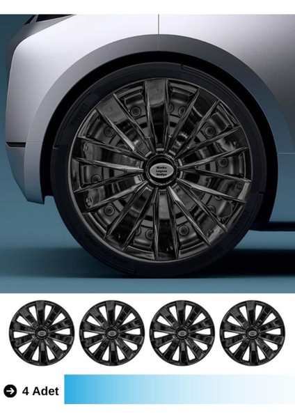 Ford Custom 16 Inç Jant Kapağı Amblemli Piano Black (4-Adet) 213 MJDT-MB-4108