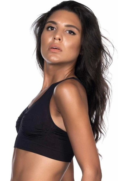 Modlive Siyah Emay 4011 Sporcu Sütyen Korse