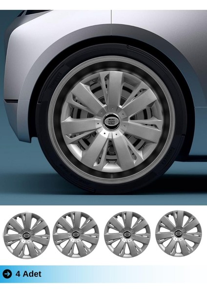 Volkswagen Jetta 15 Inç Jant Kapağı Amblemli Gri (4-Adet) 114 MJDT-MB-8148