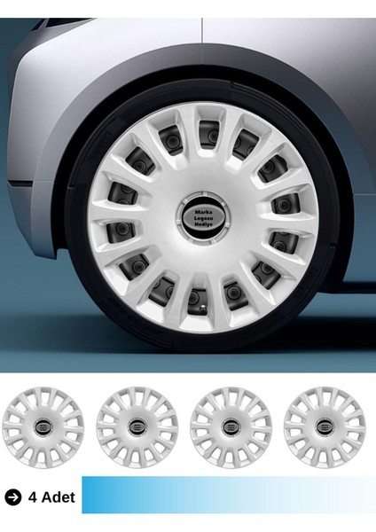 Seat Toledo 14 Inç Jant Kapağı Amblemli Gri (4-Adet) 144 MJDT-MB-12909