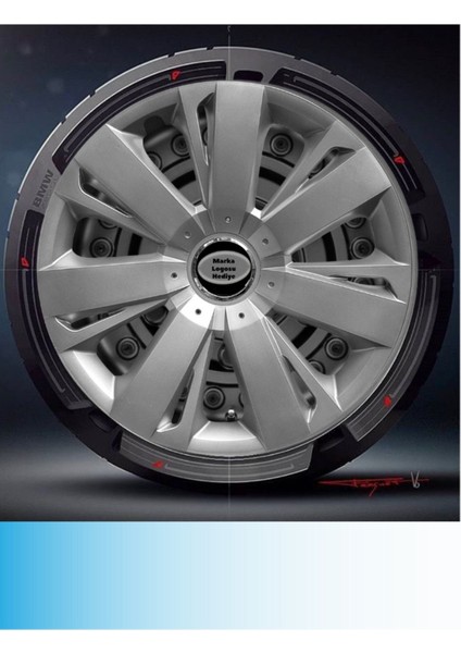 Renault Clio Iıı 15 Inç Jant Kapağı Amblemli Gri (4-Adet) 114 MJDT-MB-3748