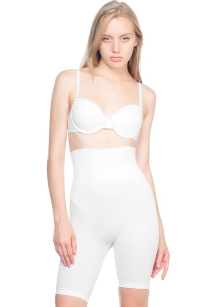 Modlive Beyaz Emay 3200 Pantolon Altı Soft Double Boxer Korse modelleri