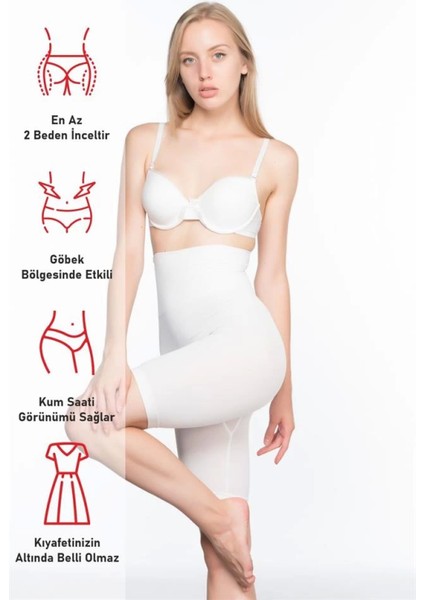Modlive Beyaz Emay 3200 Pantolon Altı Soft Double Boxer Korse fırsatları