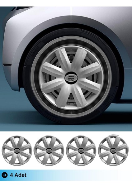 Seat Toledo 14 Inç Jant Kapağı Amblemli Gri (4-Adet) 116 MJDT-MB-12664