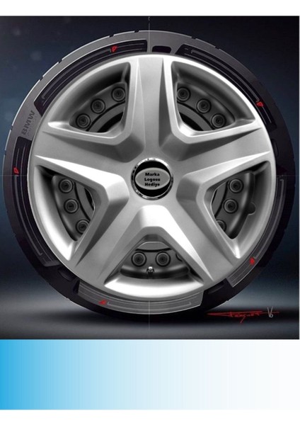 Ford Custom 16 Inç Jant Kapağı Amblemli Gri (4-Adet) 120 MJDT-MB-4102