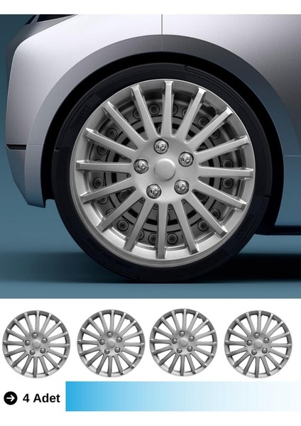 Opel 13 Inç Jant Kapağı Amblemli Gri (4-Adet) 134 MJDT-MB-125
