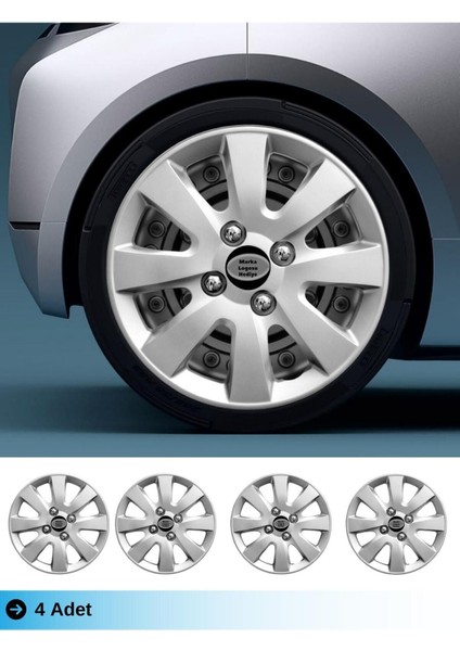 Honda Civic 15 Inç Jant Kapağı Amblemli Gri (4-Adet) 127 MJDT-MB-10587