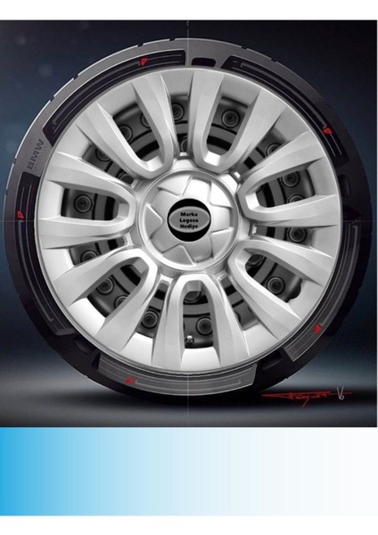Fiat 15 Inç Jant Kapağı Amblemli Gri (4-Adet) 109 MJDT-MB-968