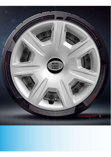 Kia Clarus 15 Inç Jant Kapağı Amblemli Gri (4-Adet) 142 MJDT-MB-5876