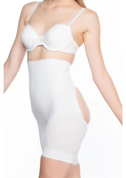 Modlive Beyaz Emay 2032 Popo Açık Masajlı Boxer Korse