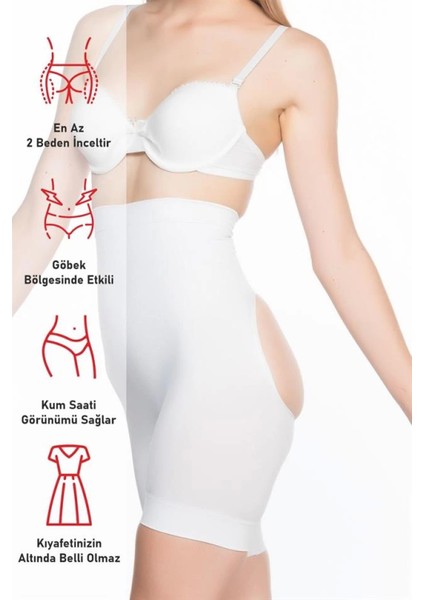 Modlive Beyaz Emay 2032 Popo Açık Masajlı Boxer Korse fırsatları