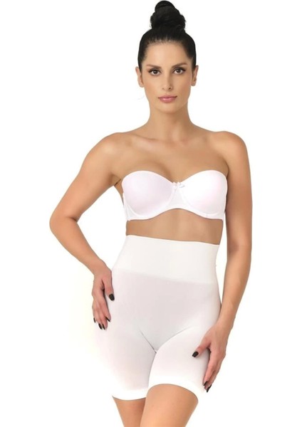 Modlive Beyaz Emay 2017 Düşük Bel Double Pantalon Korse