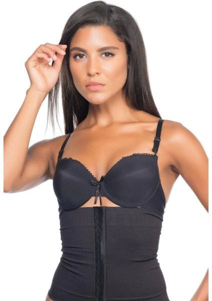 Modlive Siyah Emay 2026 Agraflı Korse modelleri