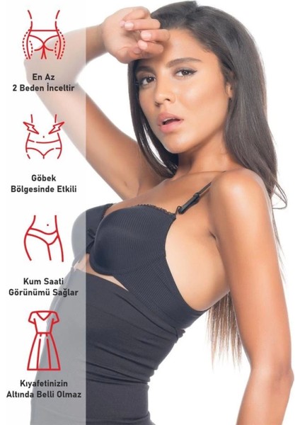 Modlive Siyah Emay 2026 Agraflı Korse fırsatları