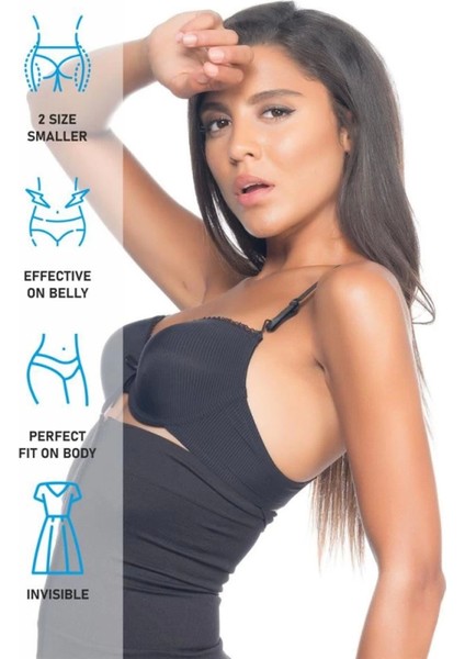 Modlive Siyah Emay 2026 Agraflı Korse indirimleri