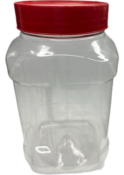 1000 ml Pet Şeffaf Gıda Kavanozu, 12 Adet, Pet Kavanoz, Gıda Kavanozu, Baharat Kavanozu, Şeffaf Kavanoz