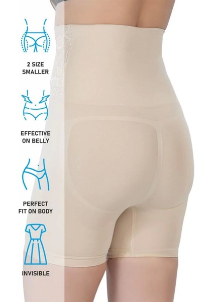 Modlive Ten Emay 2091 Önü Dantelli Yüksek Bel Boxer Korse fırsatları