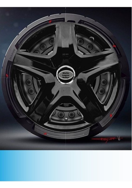 Ford C Max 16 Inç Jant Kapağı Amblemli Piano Black (4-Adet) 203 MJDT-MB-2373