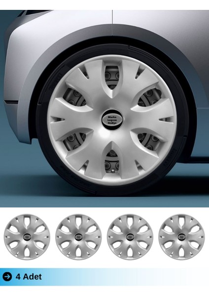 Renault Megane 15 Inç Jant Kapağı Amblemli Gri (4-Adet) 141 MJDT-MB-8158