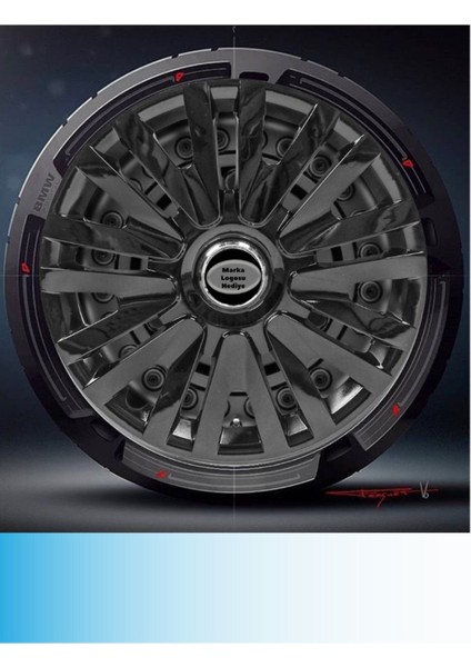 Ford Fiesta Van 14 Inç Jant Kapağı Amblemli Piano Black (4-Adet) 208 MJDT-MB-6882