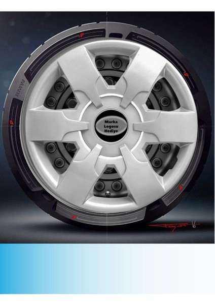Ford Galaxy 16 Inç Jant Kapağı Amblemli Gri (4-Adet) 156 MJDT-MB-9945