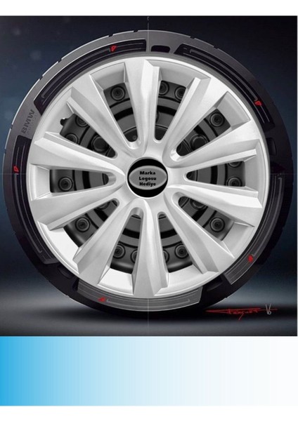 Skoda Citigo 15 Inç Jant Kapağı Amblemli Gri (4-Adet) 117 MJDT-MB-2055