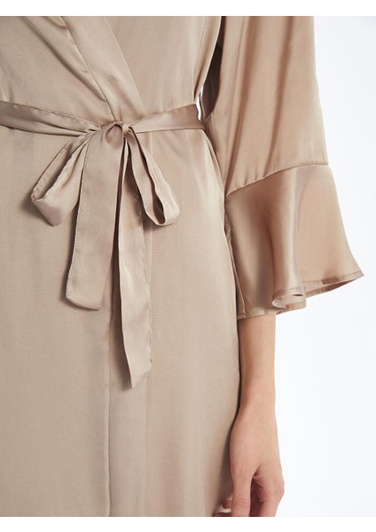 Şal Yaka Düz Uzun Kollu Saten Kadın Sabahlık modelleri