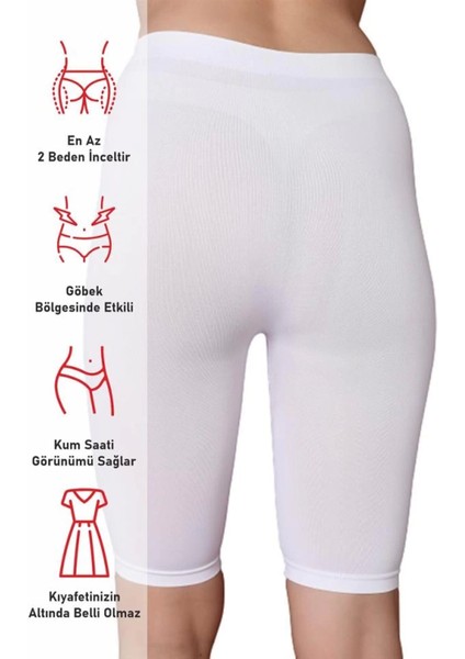 Modlive Beyaz Emay 3856 Soft Kapri Tayt modelleri