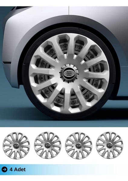 Skoda Rapid 15 Inç Jant Kapağı Amblemli Gri (4-Adet) 121 MJDT-MB-9642