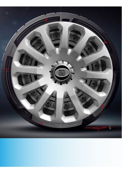 Skoda Rapid 15 Inç Jant Kapağı Amblemli Gri (4-Adet) 121 MJDT-MB-9642