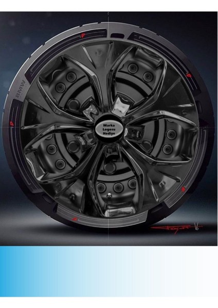 Ford Ka 13 Inç Jant Kapağı Amblemli Piano Black (4-Adet) 210 MJDT-MB-10397