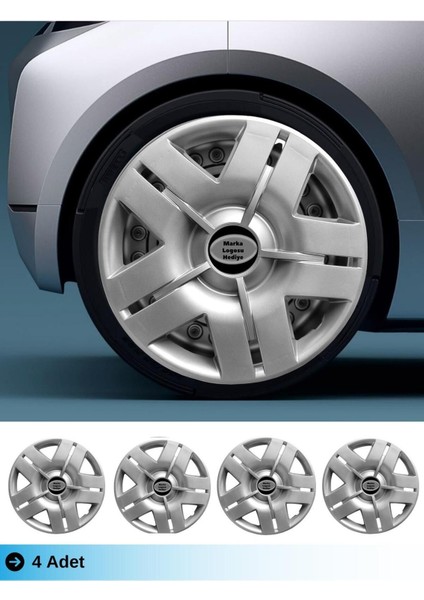 Fiat 13 Inç Jant Kapağı Amblemli Gri (4-Adet) 102 MJDT-MB-734