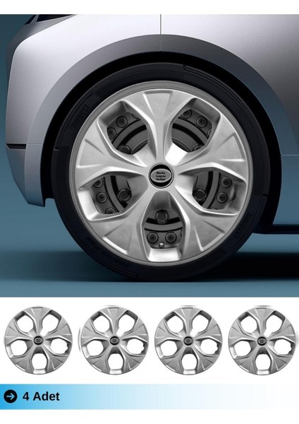 Skoda Rapid 13 Inç Jant Kapağı Amblemli Gri (4-Adet) 111 MJDT-MB-9043