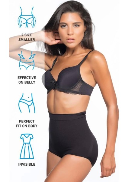 Modlive Siyah Emay 2057 Yüksek Bel Masajlı Slip Korse indirimleri