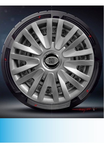 Chevrolet 13 Inç Jant Kapağı Amblemli Gri (4-Adet) 122 Mjdt-Mb-6