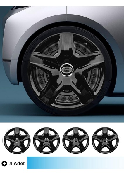 Seat Leon 14 Inç Jant Kapağı Amblemli Piano Black (4-Adet) 201 MJDT-MB-9634