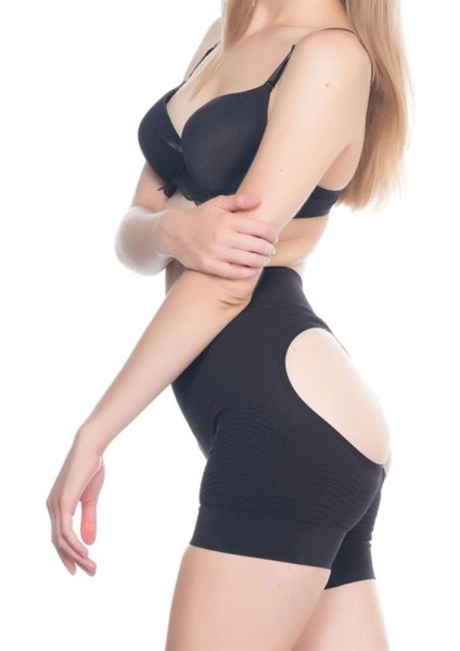 Modlive Siyah Emay 2034 Popo Açık Anti Selülit Korse