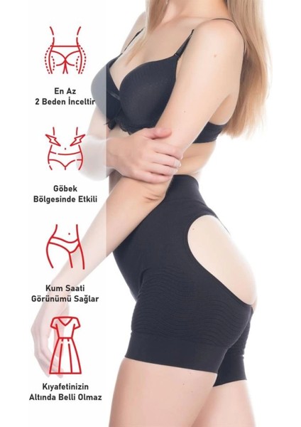 Modlive Siyah Emay 2034 Popo Açık Anti Selülit Korse fırsatları