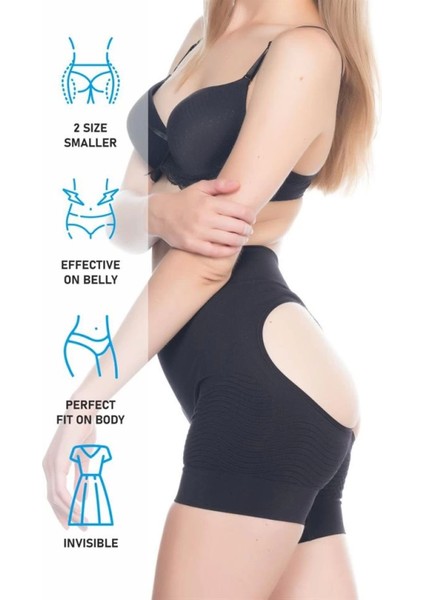 Modlive Siyah Emay 2034 Popo Açık Anti Selülit Korse indirimleri