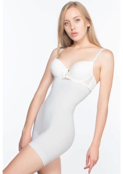 Modlive Ekru Mı Emay 7026 Yüksek Bel Paçalı Korse