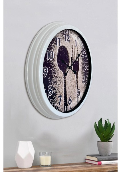 40 cm Metal Duvar Saati, Beyaz, Geometrik Tasarım, Modern Dekorasyon için Ideal modelleri