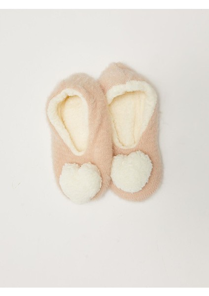 Aplike Detaylı Kız Çocuk Ev Çorab