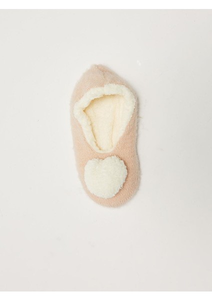 Aplike Detaylı Kız Çocuk Ev Çorab modelleri