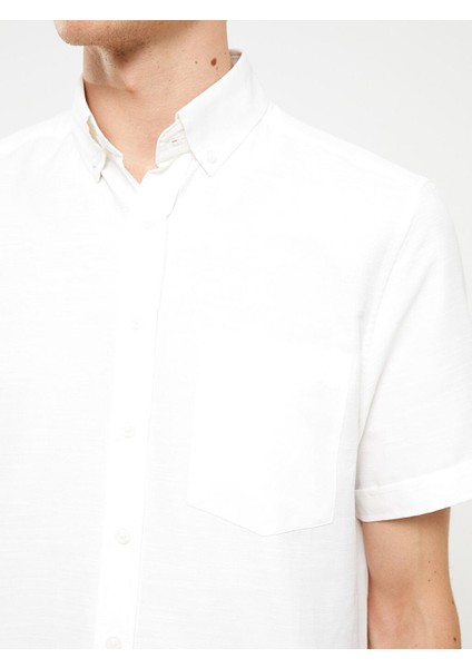 Regular Fit Kısa Kollu Poplin Erkek Gömlek