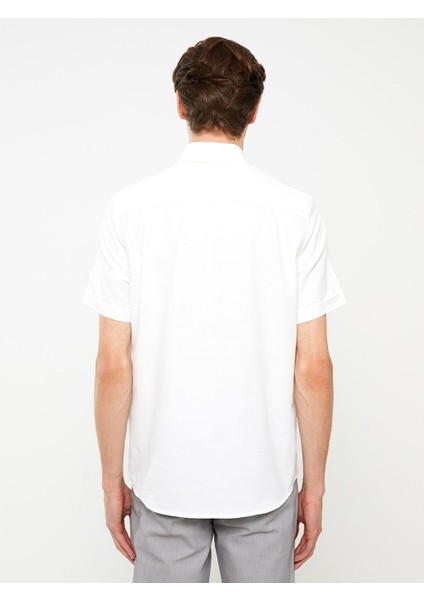 Regular Fit Kısa Kollu Poplin Erkek Gömlek