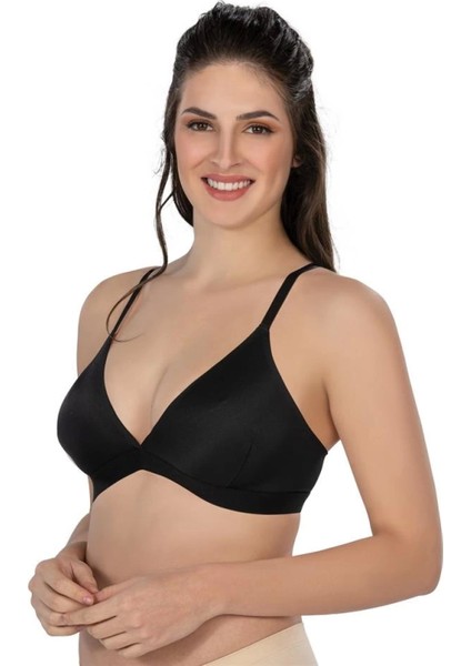Modlive Siyah Emay 2809 Lazer Kesim Yapıştırma Iz Yapmaz Sütyen