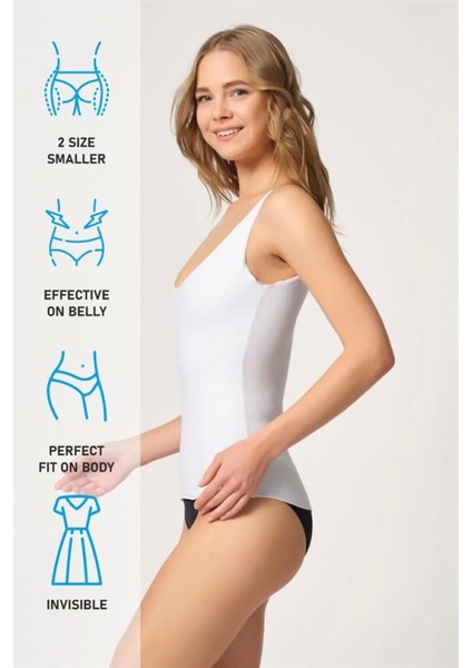 Modlive Beyaz Emay 2815 Double Cotton Korse Atlet indirimleri